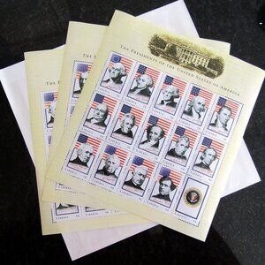 ✨ RARE! US Presidents Stamp Sheets (Washington-Bush) - NEW Collector's Set! ✨